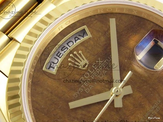 MiroTime 0324 Day Date 36 YG RAF Best Edition Brown Wave Dial on YG Bracelet A Effortless 1383